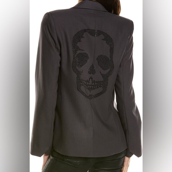 Zadig & Voltaire Vedy Bis Skull Strass Blazer – Size FR 38 (US 6) - Picture 3 of 11